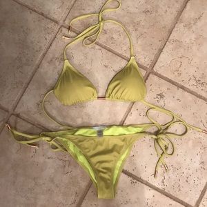 Eberjey cactus green triangle bikini set